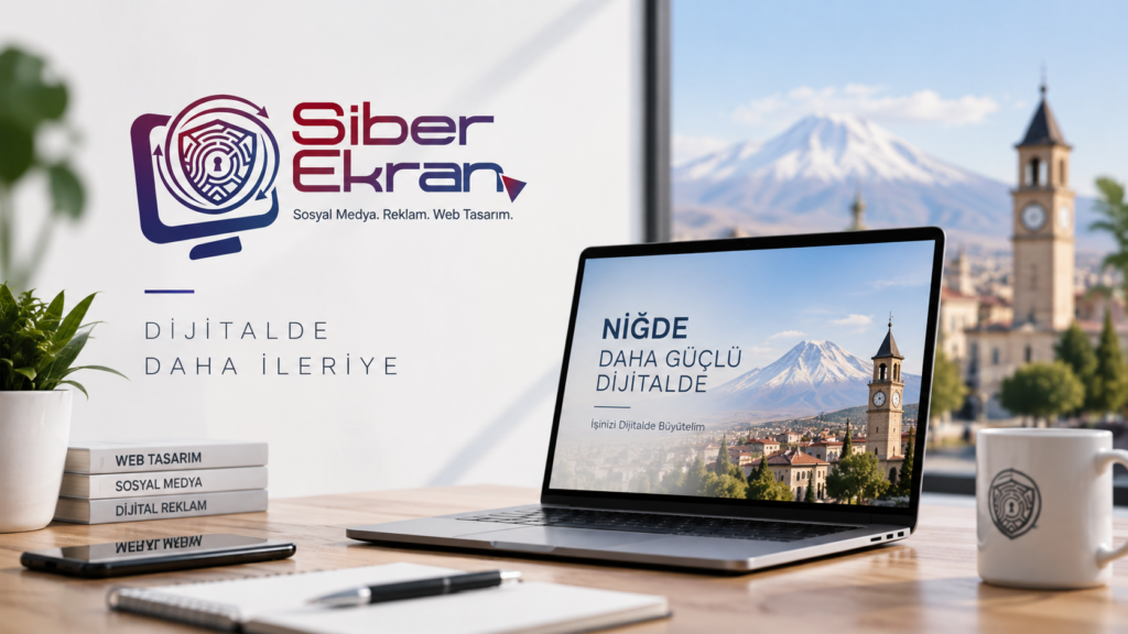 Niğde web sitesi ve web tasarım hizmetlerini gösteren modern çalışma alanı